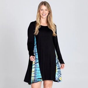Greater Good Long Sleeve Tie-Dye Side Panel Dress Women’s L/XL